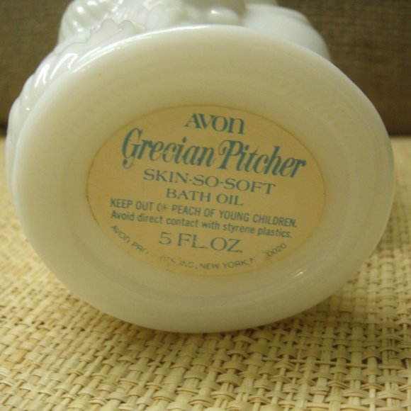 Vintage Avon Milk Glass Grecian Pitcher Bottle - Picture 13 of 16